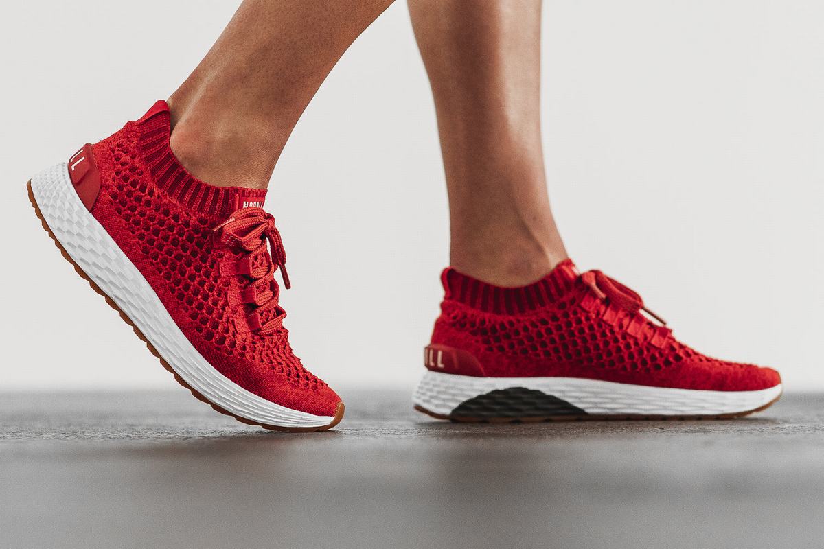 Nobull Knit Runner Women's Running Shoes Red | Australia (ZM3921)